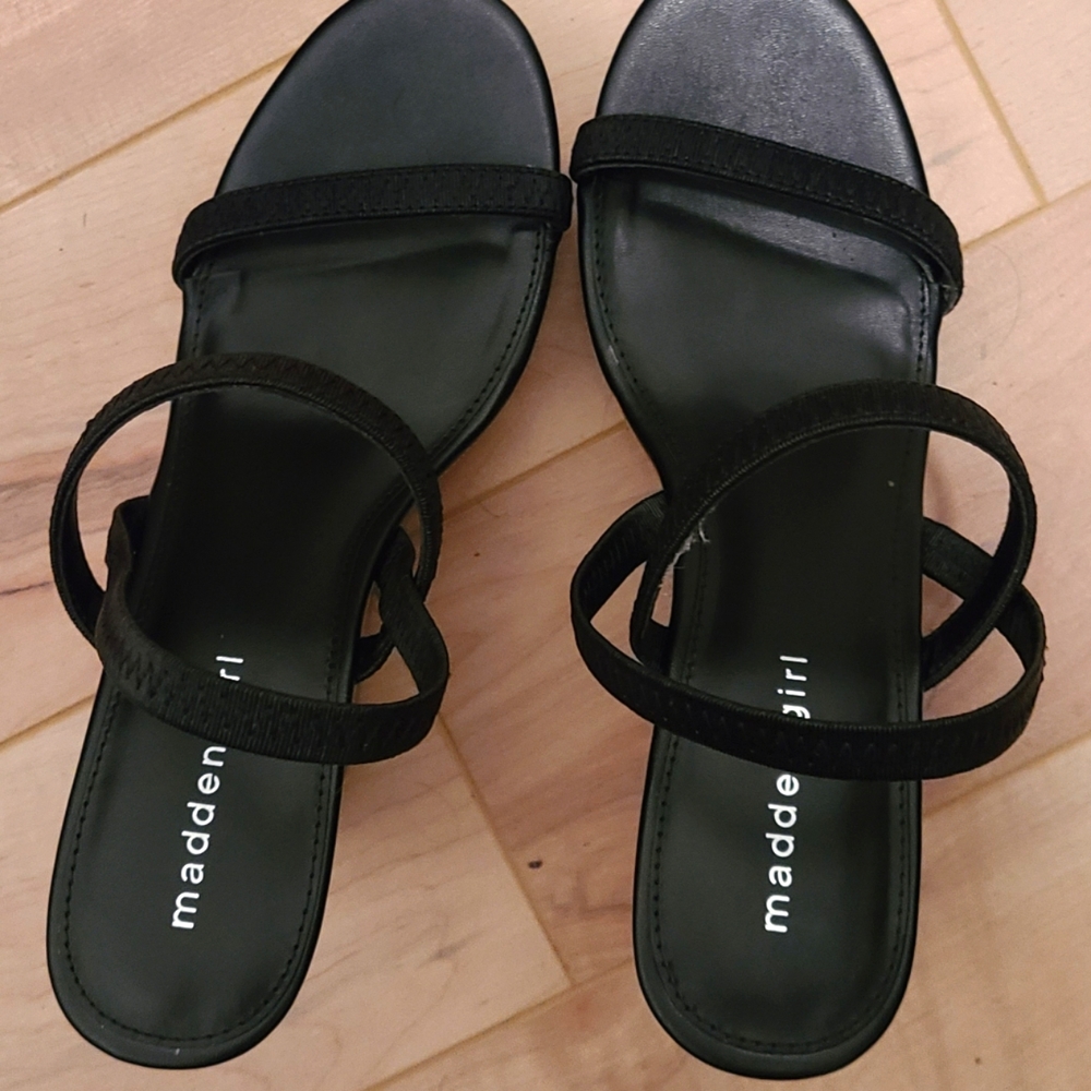 Size 9 Black sandals with Cork wedge - brand new
